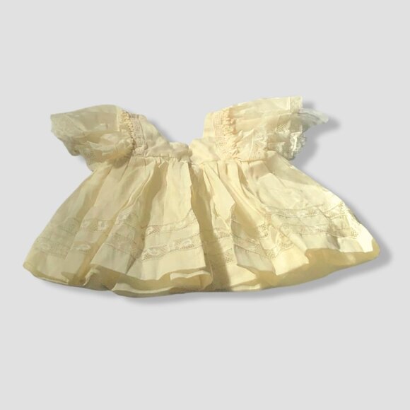 Vintage Baby Doll Dresses Bundle Lace Puff-Sleeve Floral Prairie-Style Cream/Red - Picture 3 of 10